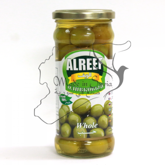 Оливковый ALREEF Whole "Классический" зеленые оливки с косточкой  (стекло)