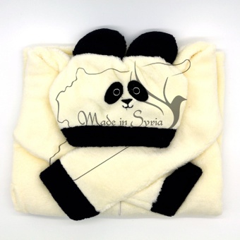 Халат черный "Теплые объятья панды" размер 38
