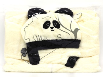 Халат черный "Теплые объятья панды" размер 42